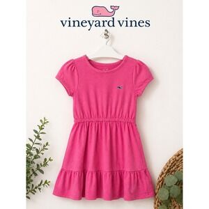 Vineyard Vines Girls Pink Knit Dress Whale Logo Preppy 10